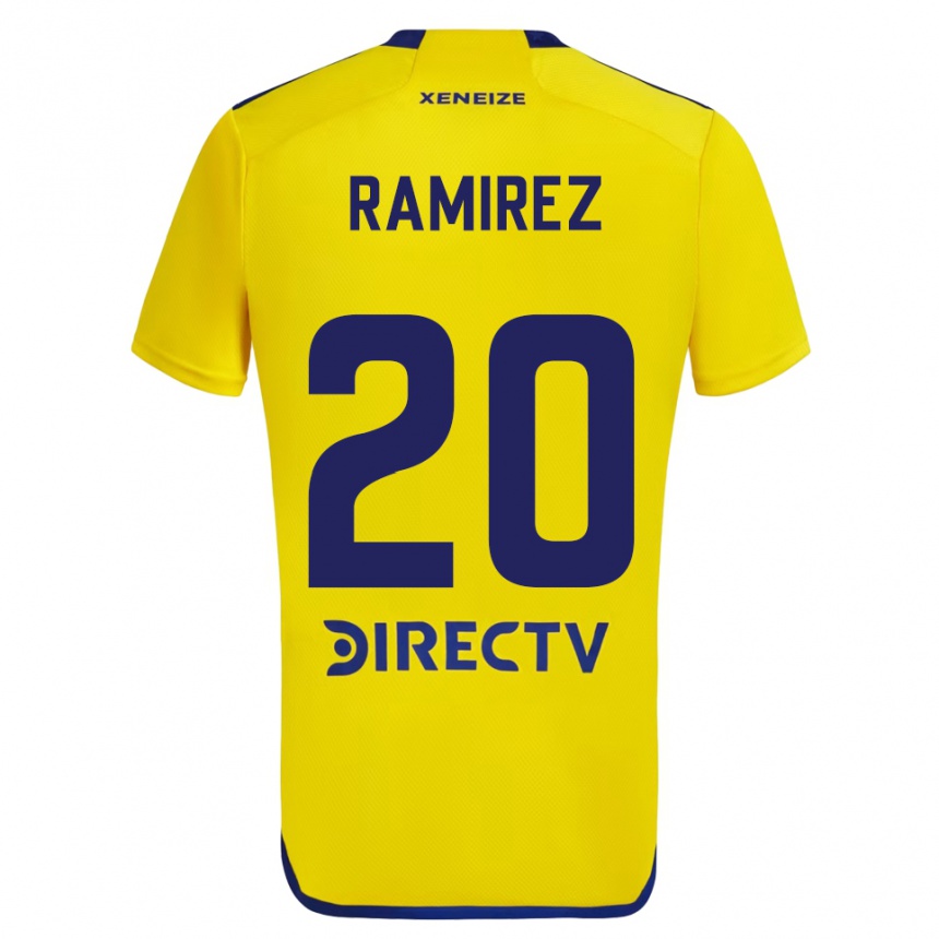 Kids Football Juan Ramírez #20 Yellow Blue Away Jersey 2024/25 T-Shirt Canada