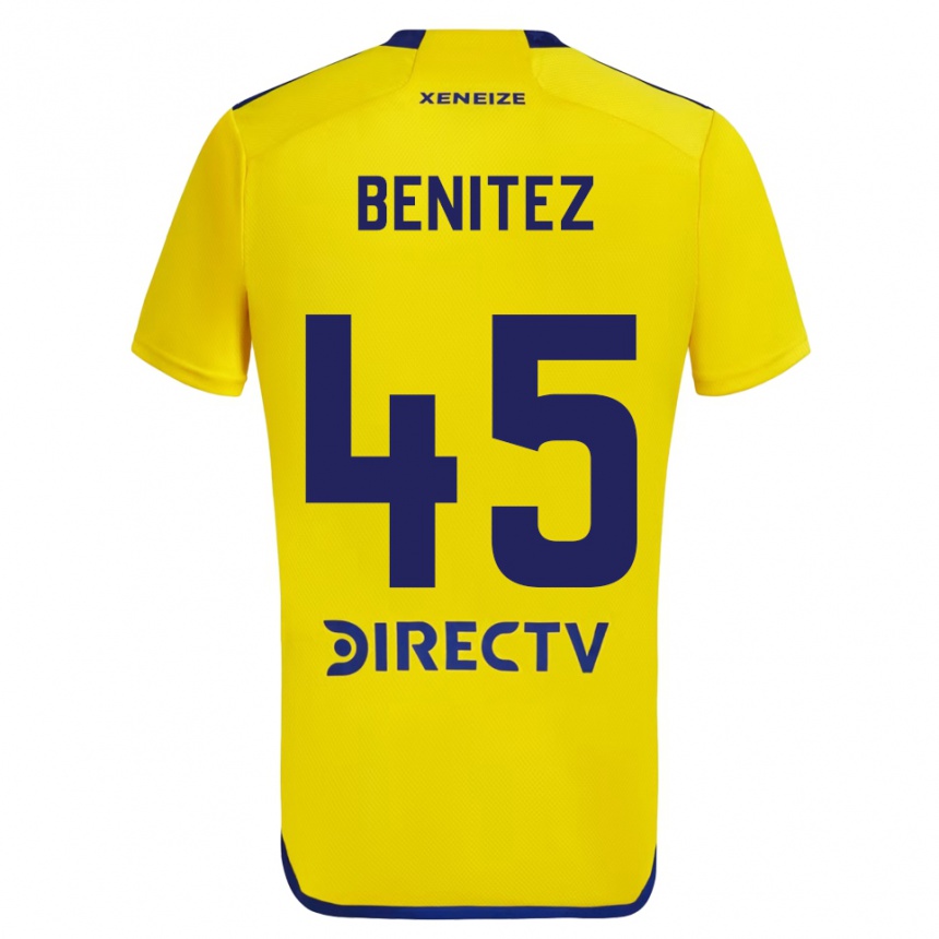 Kids Football Mauricio Benítez #45 Yellow Blue Away Jersey 2024/25 T-Shirt Canada