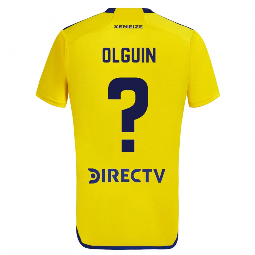 Kids Football Matias Olguin #0 Yellow Blue Away Jersey 2024/25 T-Shirt Canada