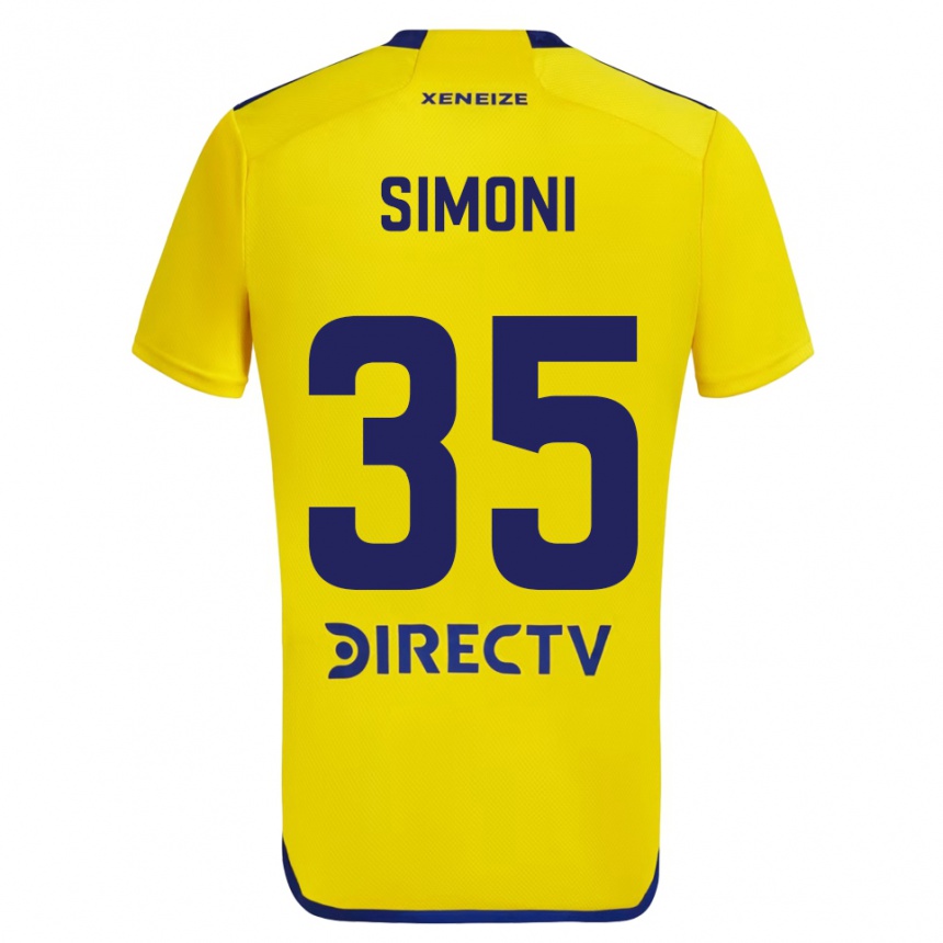 Kids Football Valentino Simoni #35 Yellow Blue Away Jersey 2024/25 T-Shirt Canada