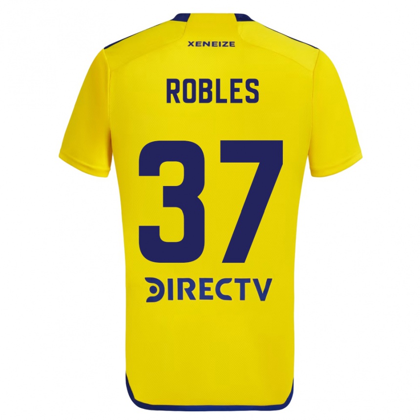 Kids Football Sebastián Díaz Robles #37 Yellow Blue Away Jersey 2024/25 T-Shirt Canada