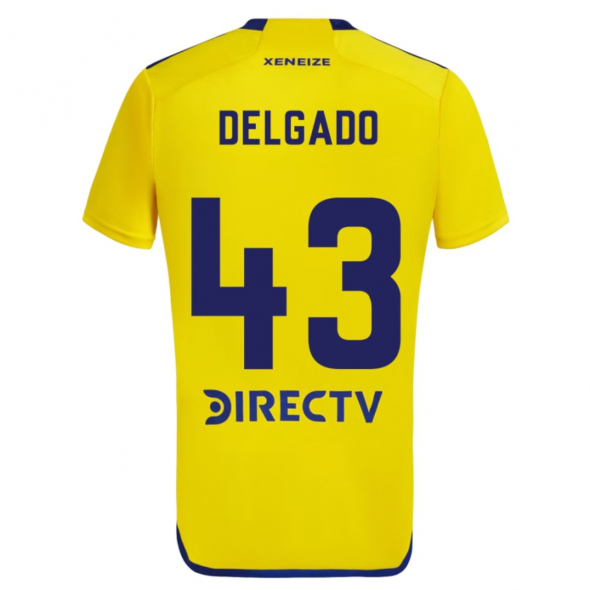 Kids Football Milton Delgado #43 Yellow Blue Away Jersey 2024/25 T-Shirt Canada