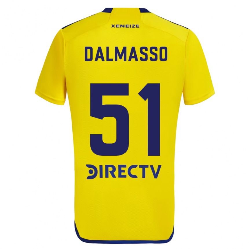 Kids Football Santiago Dalmasso #51 Yellow Blue Away Jersey 2024/25 T-Shirt Canada