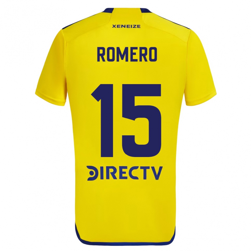 Kids Football Alejo Romero #15 Yellow Blue Away Jersey 2024/25 T-Shirt Canada