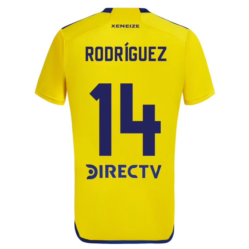 Kids Football Isaías Rodríguez #14 Yellow Blue Away Jersey 2024/25 T-Shirt Canada