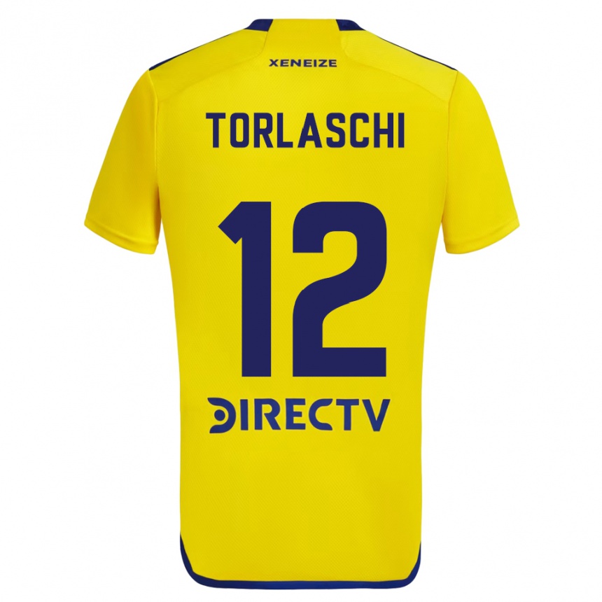 Kids Football Lucas Torlaschi #12 Yellow Blue Away Jersey 2024/25 T-Shirt Canada