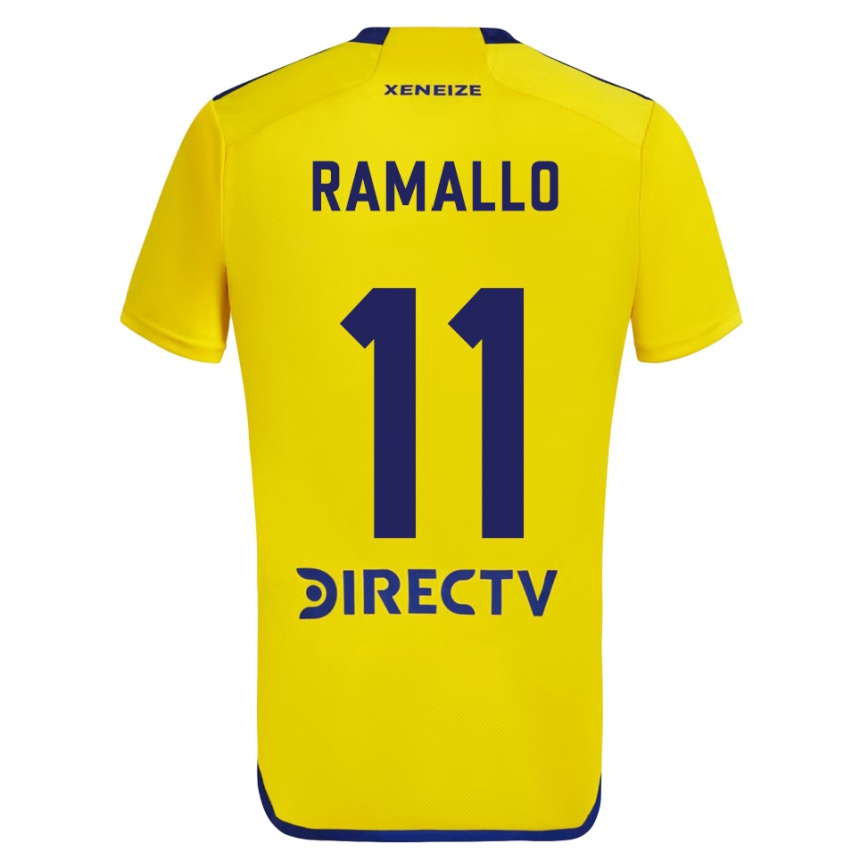 Kids Football Yael Ramallo #11 Yellow Blue Away Jersey 2024/25 T-Shirt Canada