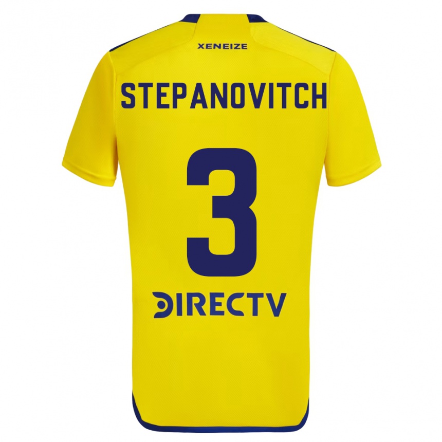 Kids Football Nicolás Stepanovitch #3 Yellow Blue Away Jersey 2024/25 T-Shirt Canada