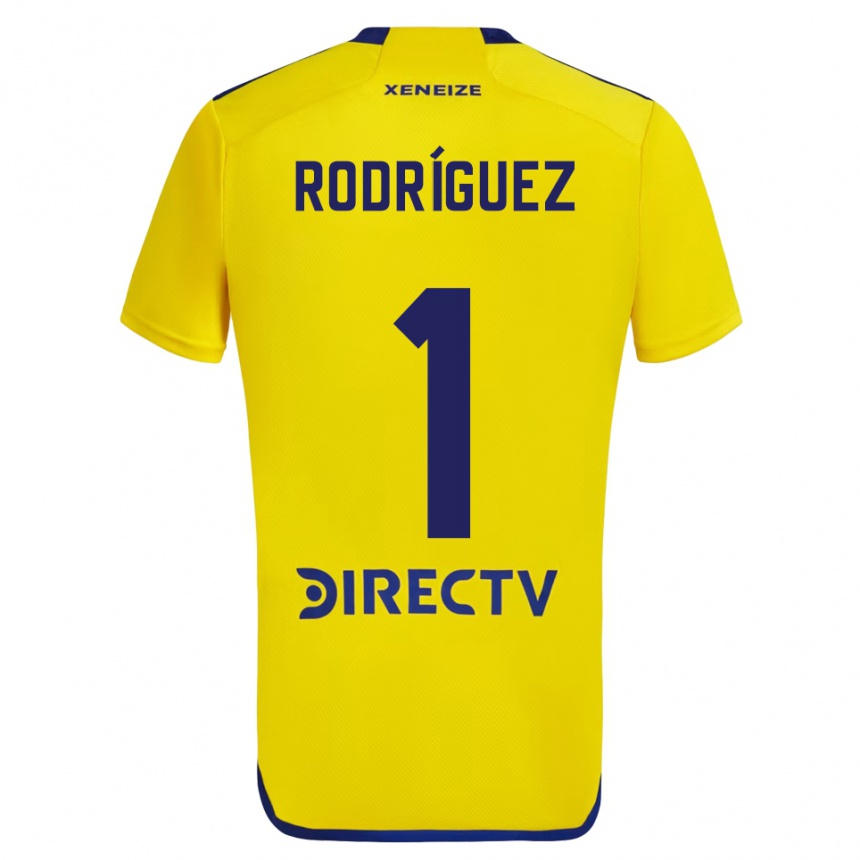 Kids Football Fernando Rodríguez #1 Yellow Blue Away Jersey 2024/25 T-Shirt Canada