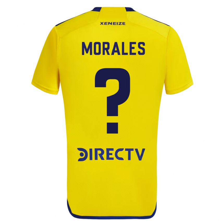 Kids Football Gonzalo Morales #0 Yellow Blue Away Jersey 2024/25 T-Shirt Canada