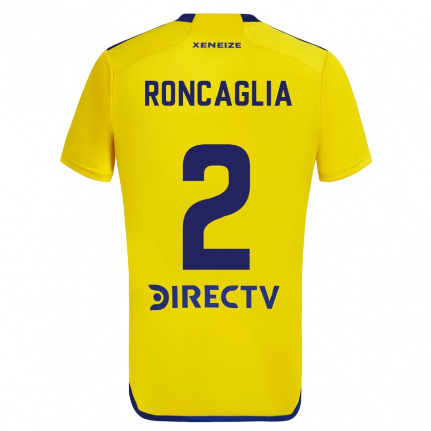 Kids Football Facundo Roncaglia #2 Yellow Blue Away Jersey 2024/25 T-Shirt Canada