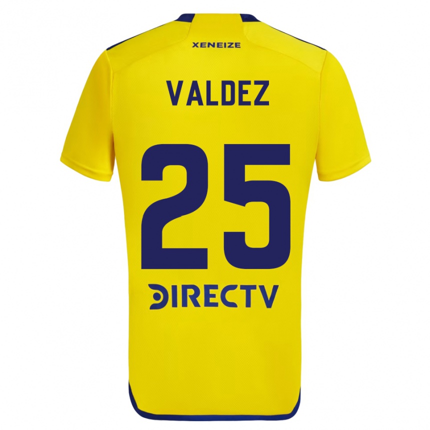 Kids Football Bruno Valdez #25 Yellow Blue Away Jersey 2024/25 T-Shirt Canada