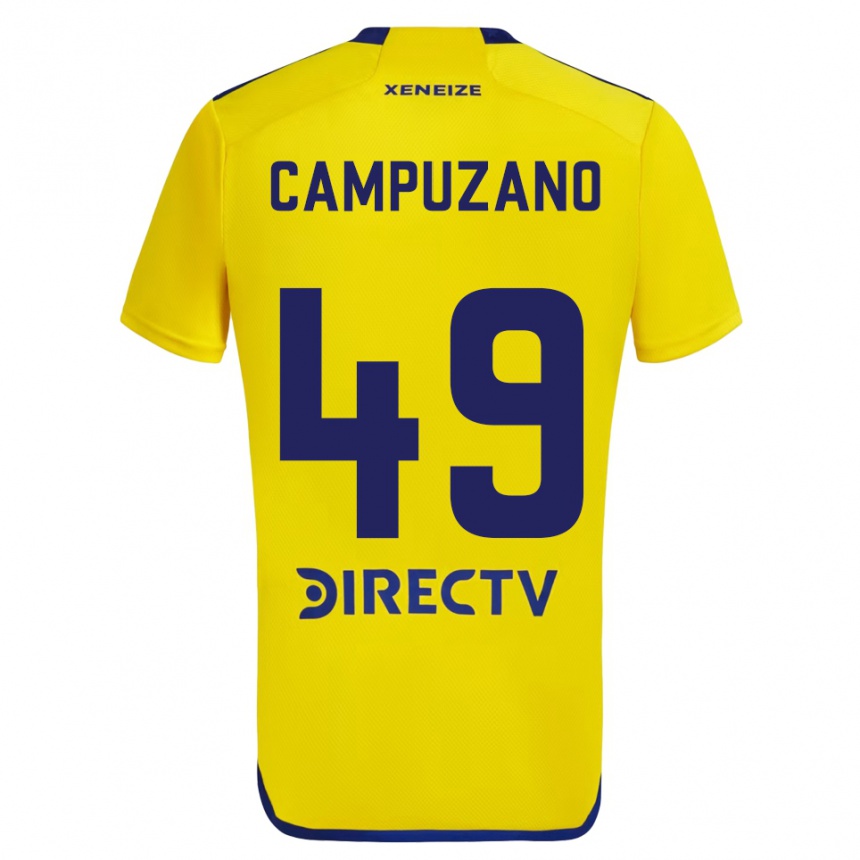 Kids Football Jorman Campuzano #49 Yellow Blue Away Jersey 2024/25 T-Shirt Canada