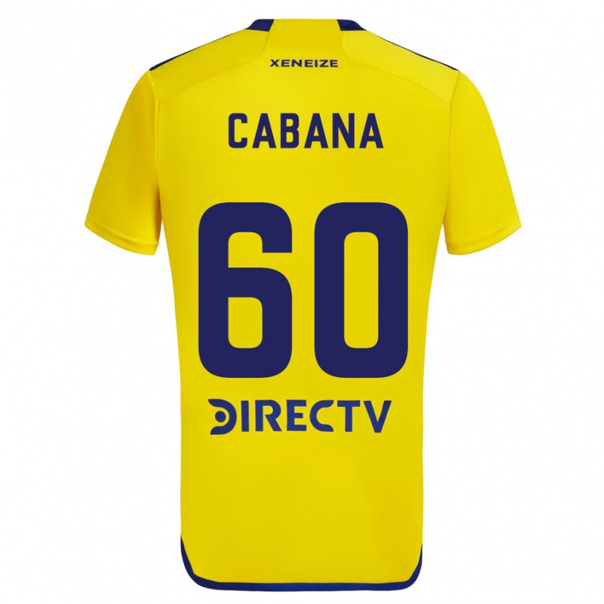 Kids Football Juan Pablo Cabaña #60 Yellow Blue Away Jersey 2024/25 T-Shirt Canada