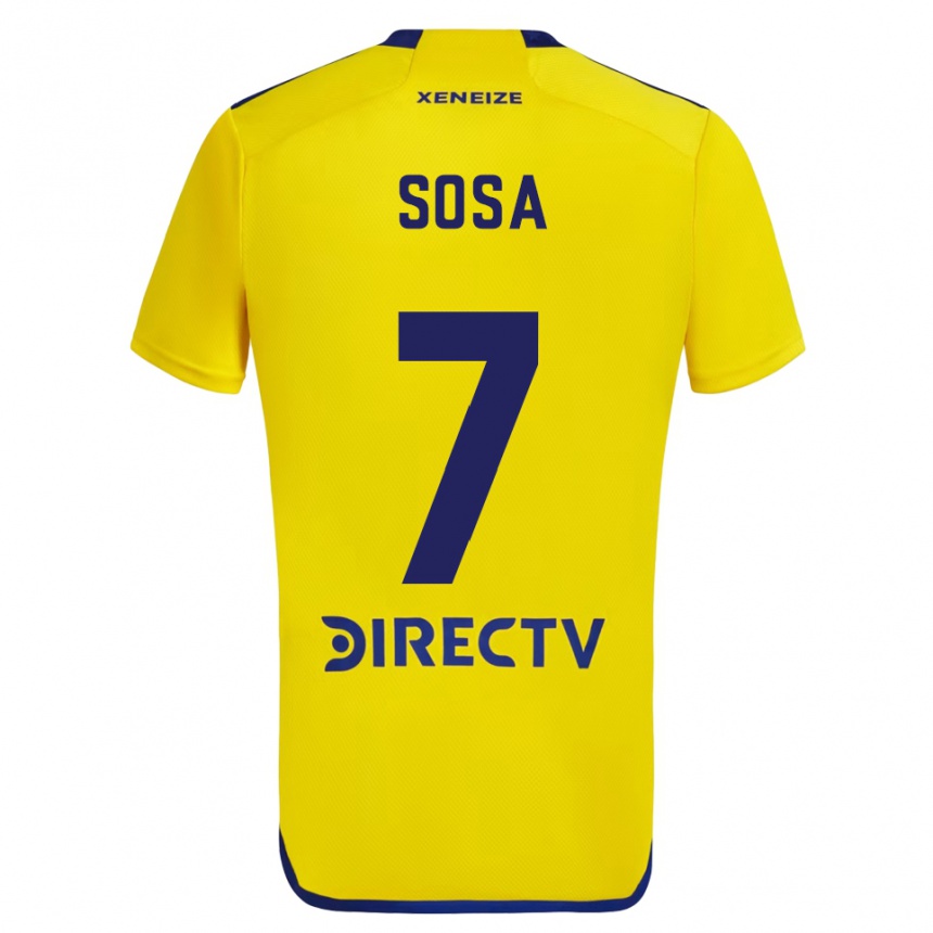 Kids Football Elián Sosa #7 Yellow Blue Away Jersey 2024/25 T-Shirt Canada