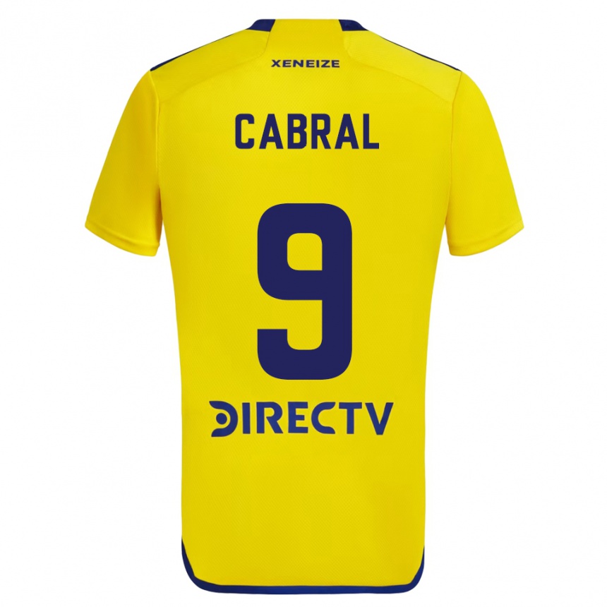 Enfant Football Maillot Bruno Cabral #9 Jaune Bleu Tenues Extérieur 2024/25 Canada