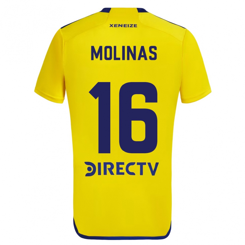 Kids Football Aaron Molinas #16 Yellow Blue Away Jersey 2024/25 T-Shirt Canada