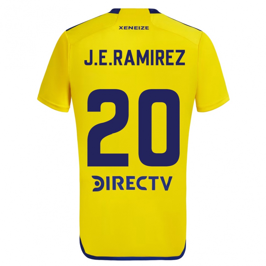 Kids Football Juan Edgardo Ramirez #20 Yellow Blue Away Jersey 2024/25 T-Shirt Canada