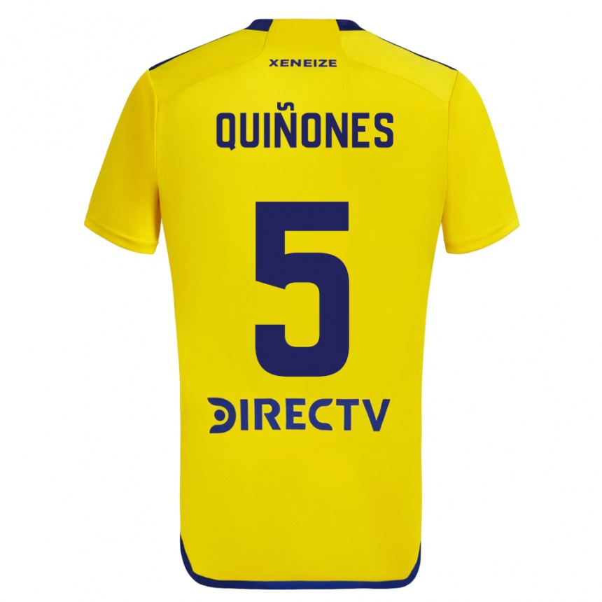 Kids Football Florencia Quiñones #5 Yellow Blue Away Jersey 2024/25 T-Shirt Canada