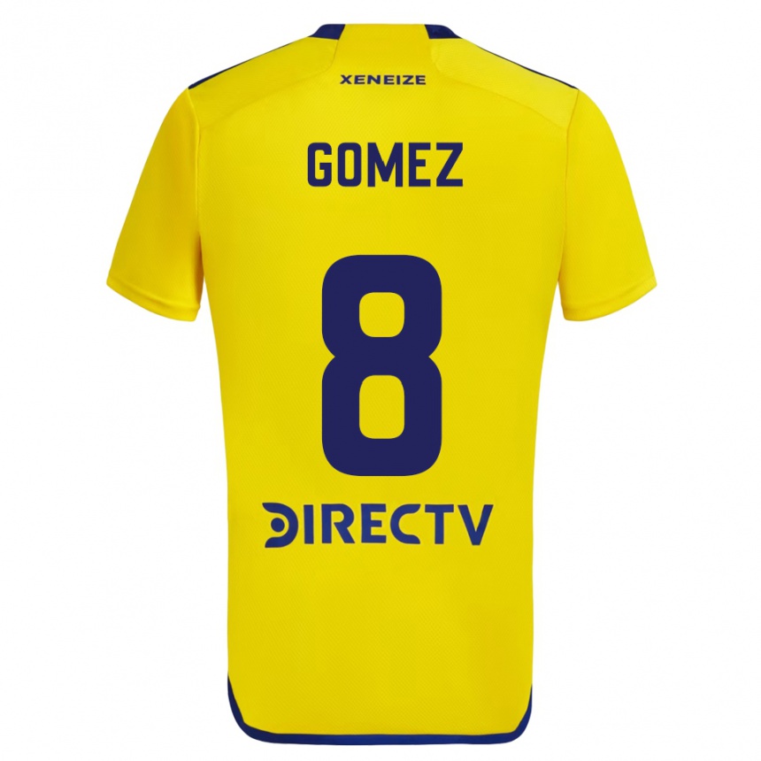 Kids Football Camila Gomez Ares #8 Yellow Blue Away Jersey 2024/25 T-Shirt Canada