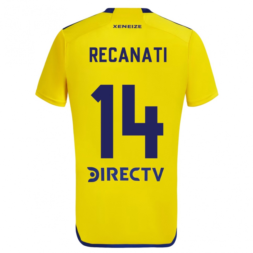 Kids Football Bianca Recanati #14 Yellow Blue Away Jersey 2024/25 T-Shirt Canada