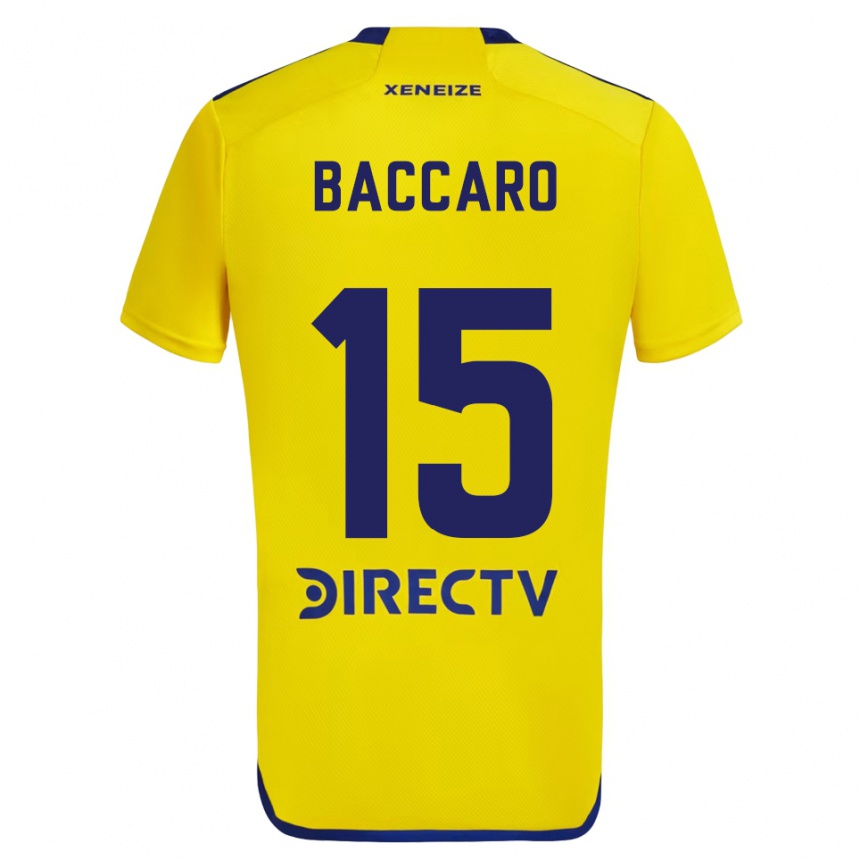 Kids Football Camila Baccaro #15 Yellow Blue Away Jersey 2024/25 T-Shirt Canada