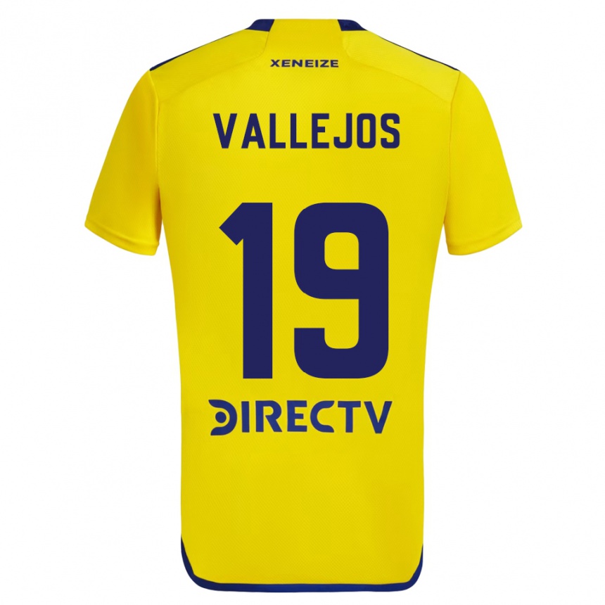 Kids Football Fabiana Vallejos #19 Yellow Blue Away Jersey 2024/25 T-Shirt Canada