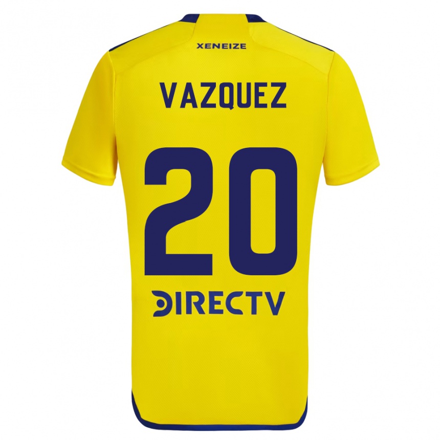 Kids Football Constanza Vazquez #20 Yellow Blue Away Jersey 2024/25 T-Shirt Canada