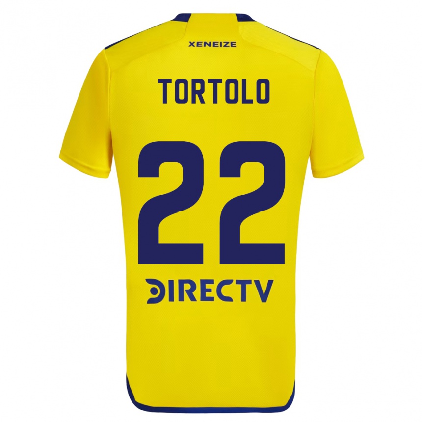 Kids Football Dulce Tortolo #22 Yellow Blue Away Jersey 2024/25 T-Shirt Canada