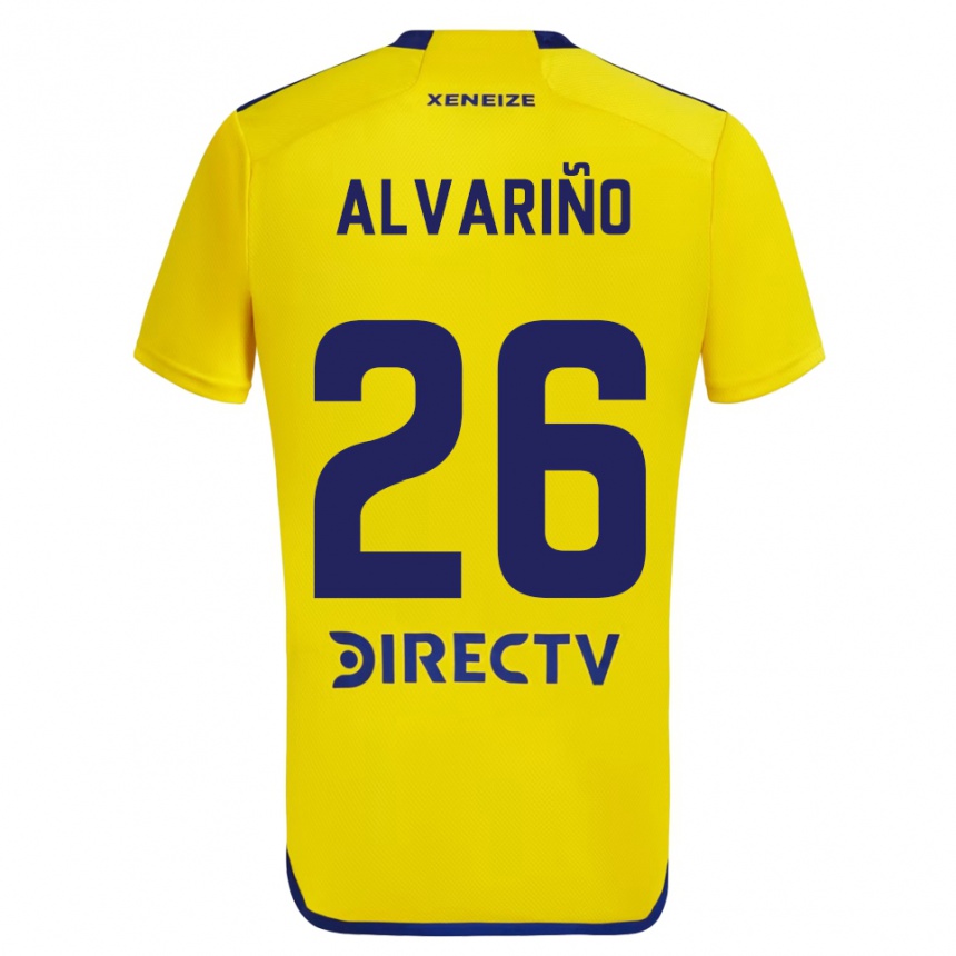 Kids Football Alexis Alvariño #26 Yellow Blue Away Jersey 2024/25 T-Shirt Canada