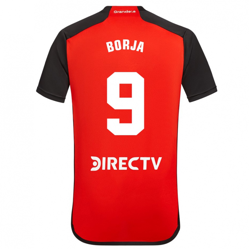 Kids Football Miguel Borja #9 Red Black White Away Jersey 2024/25 T-Shirt Canada