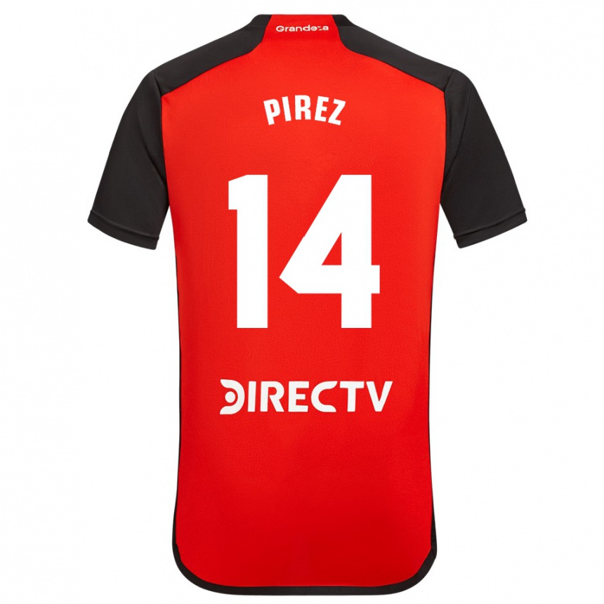 Kids Football Leandro González Pírez #14 Red Black White Away Jersey 2024/25 T-Shirt Canada