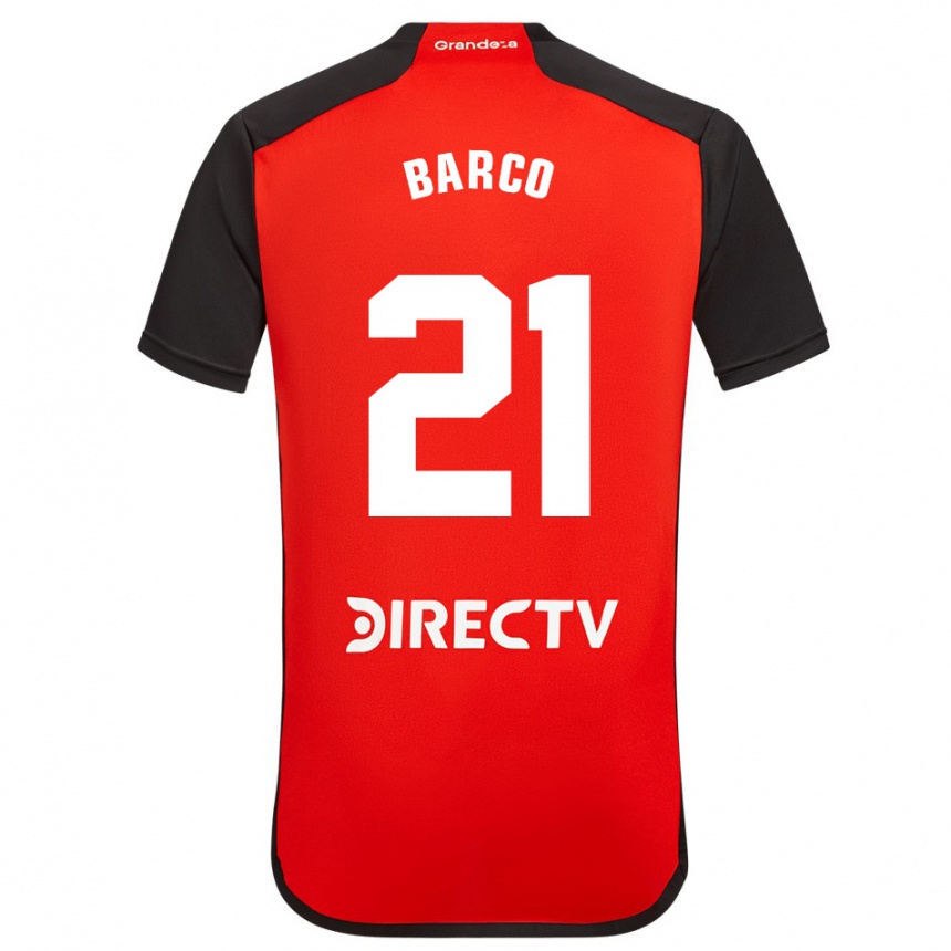 Kids Football Esequiel Barco #21 Red Black White Away Jersey 2024/25 T-Shirt Canada