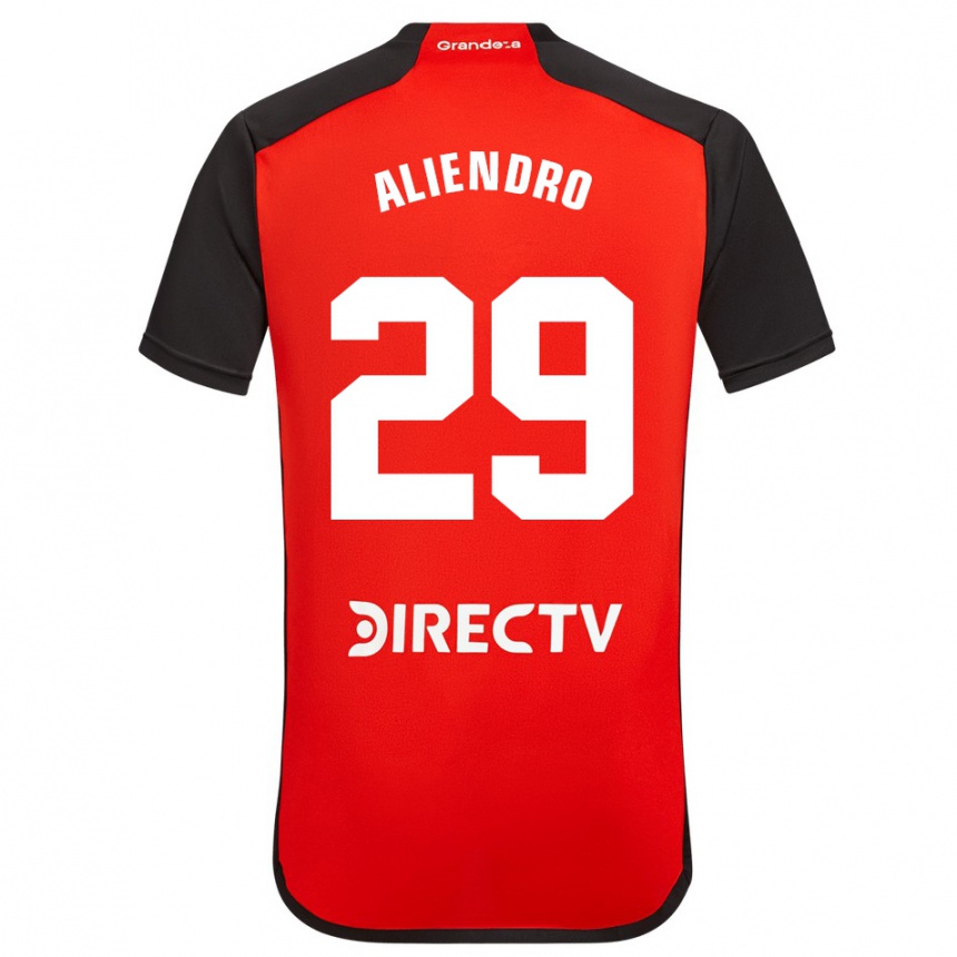 Kids Football Rodrigo Aliendro #29 Red Black White Away Jersey 2024/25 T-Shirt Canada