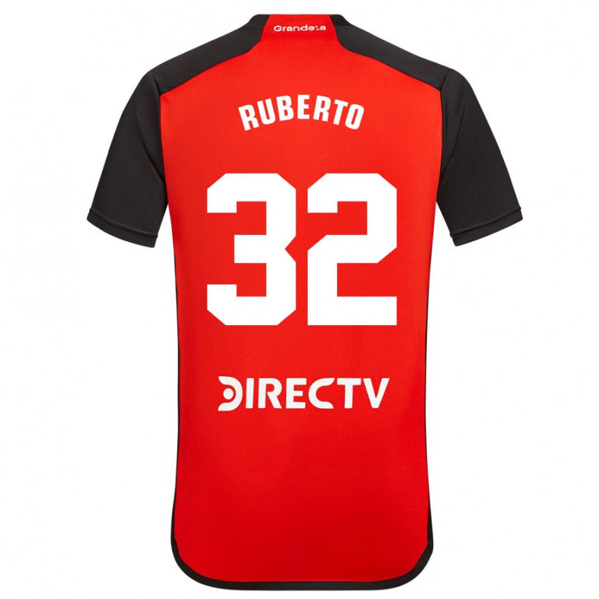 Enfant Football Maillot Agustín Ruberto #32 Rouge Noir Blanc Tenues Extérieur 2024/25 Canada