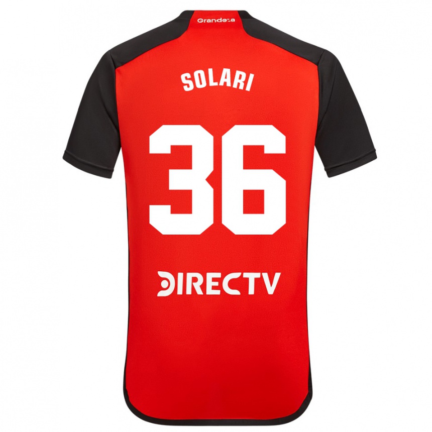 Enfant Football Maillot Pablo Solari #36 Rouge Noir Blanc Tenues Extérieur 2024/25 Canada