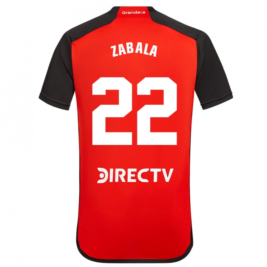 Enfant Football Maillot Daniel Zabala #22 Rouge Noir Blanc Tenues Extérieur 2024/25 Canada