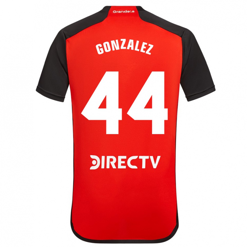 Kids Football Alexis González #44 Red Black White Away Jersey 2024/25 T-Shirt Canada