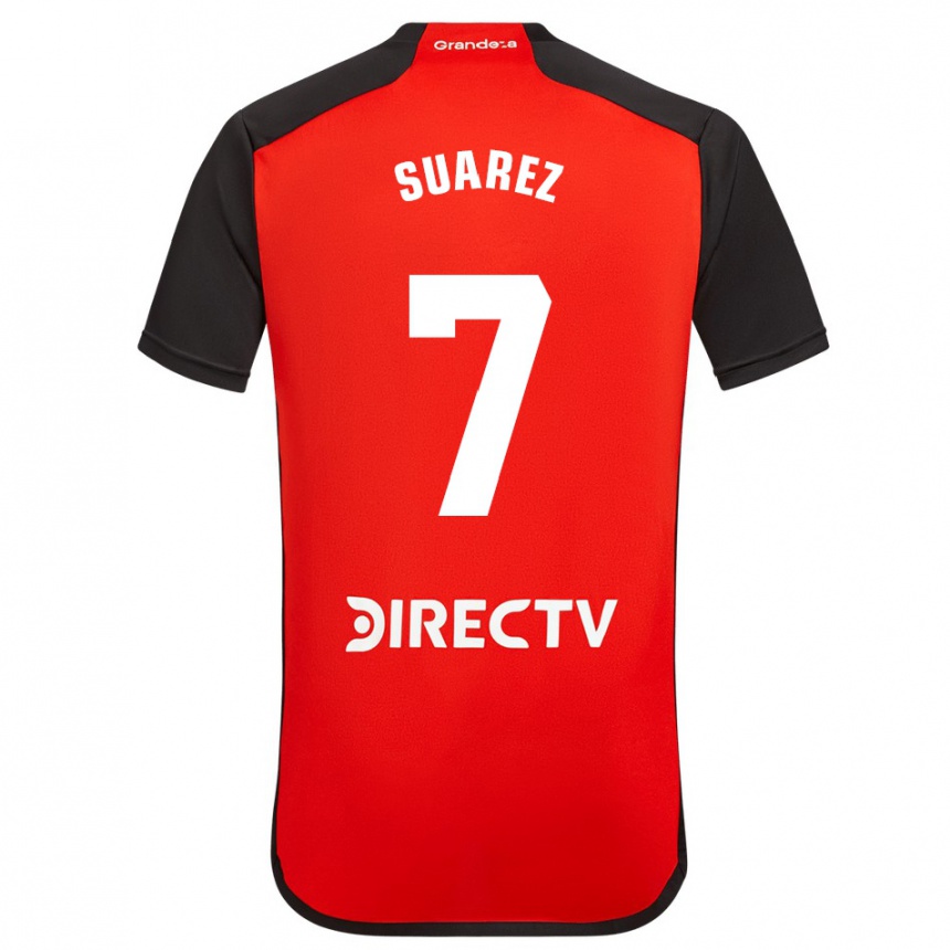 Enfant Football Maillot Matías Suárez #7 Rouge Noir Blanc Tenues Extérieur 2024/25 Canada