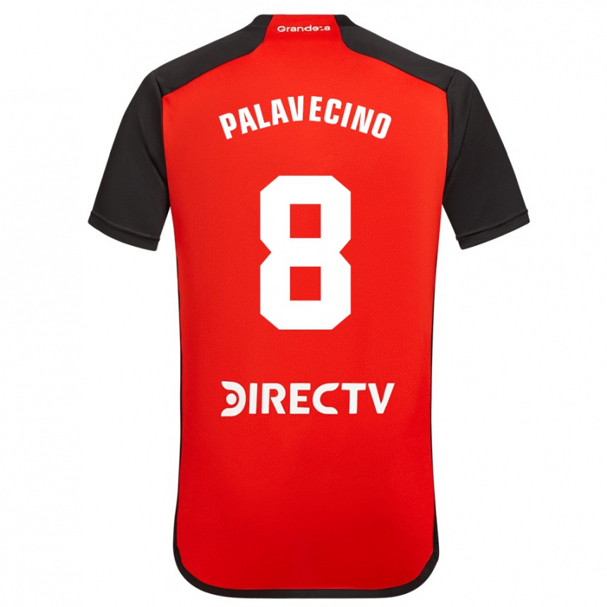 Kids Football Agustín Palavecino #8 Red Black White Away Jersey 2024/25 T-Shirt Canada