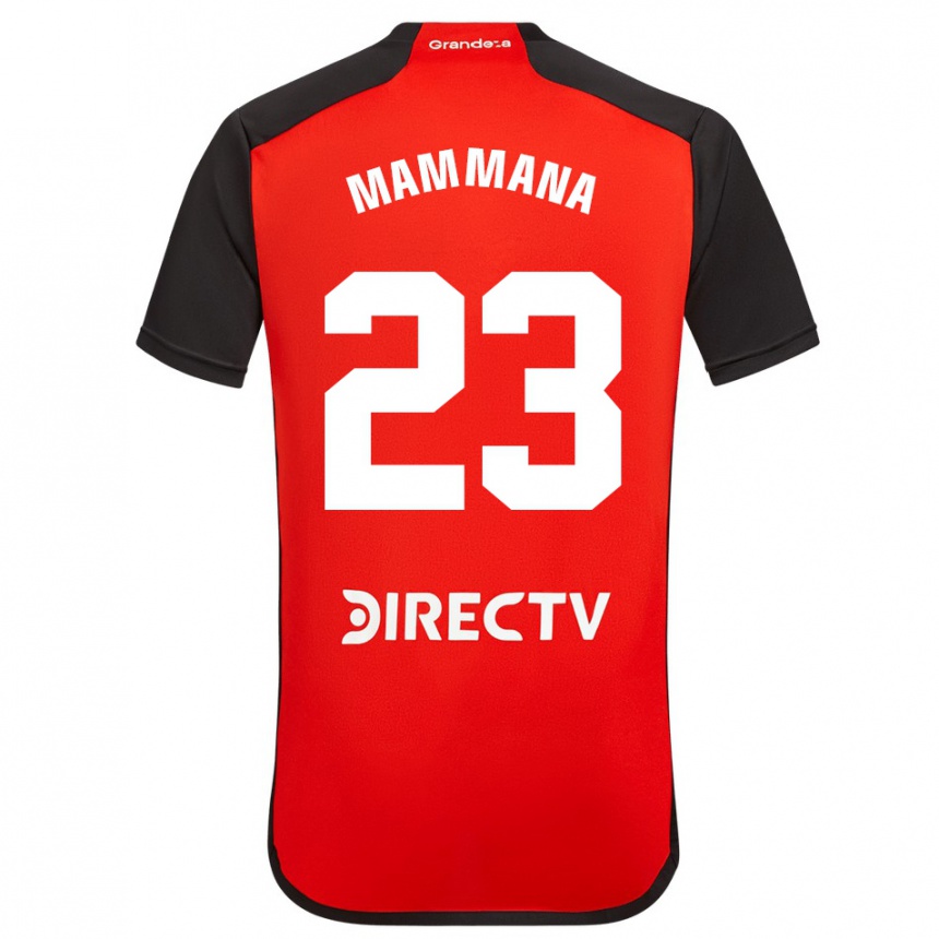 Kids Football Emanuel Mammana #23 Red Black White Away Jersey 2024/25 T-Shirt Canada