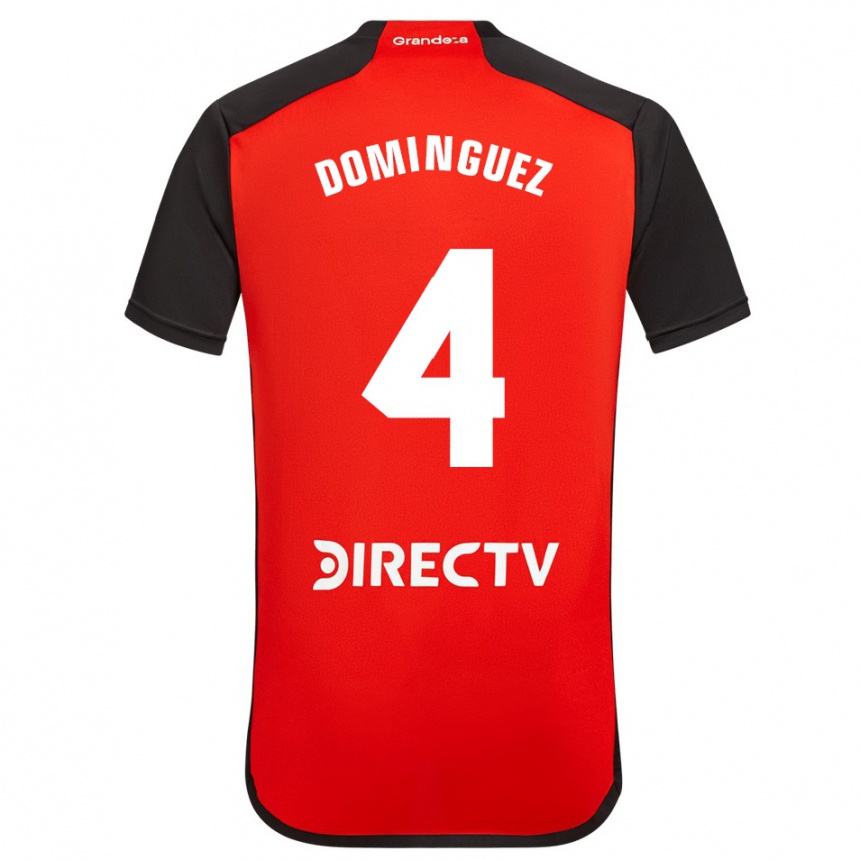 Kids Football Evelyn Sofía Domínguez #4 Red Black White Away Jersey 2024/25 T-Shirt Canada