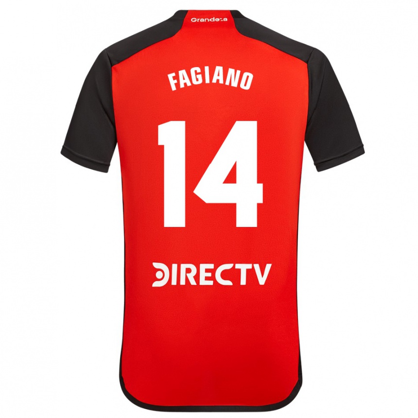 Kids Football Paloma Fagiano #14 Red Black White Away Jersey 2024/25 T-Shirt Canada