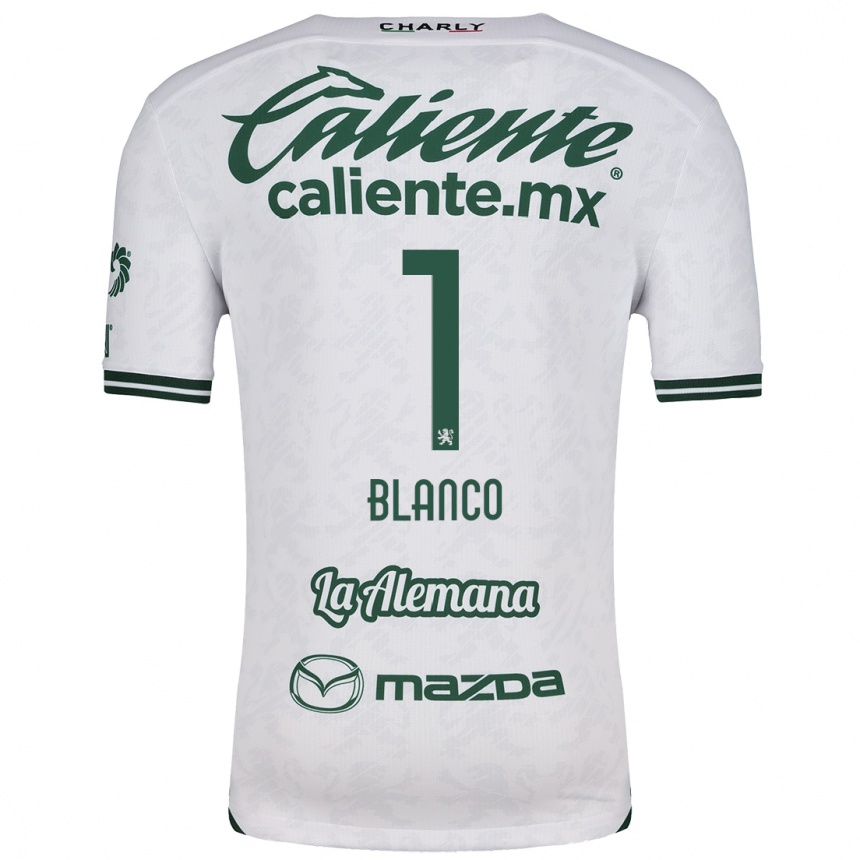 Kids Football Alfonso Blanco #1 White Green Away Jersey 2024/25 T-Shirt Canada