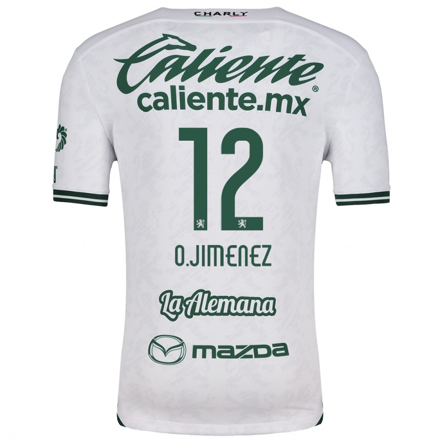 Kids Football Óscar Jiménez #12 White Green Away Jersey 2024/25 T-Shirt Canada