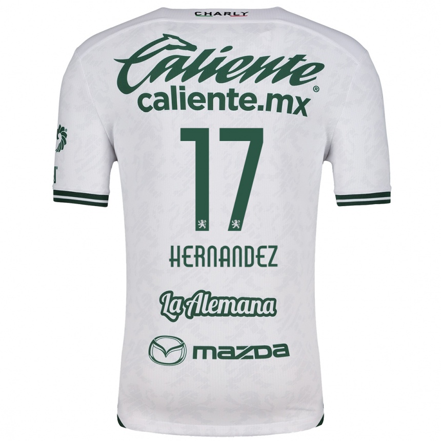 Kids Football Daniel Hernández #17 White Green Away Jersey 2024/25 T-Shirt Canada