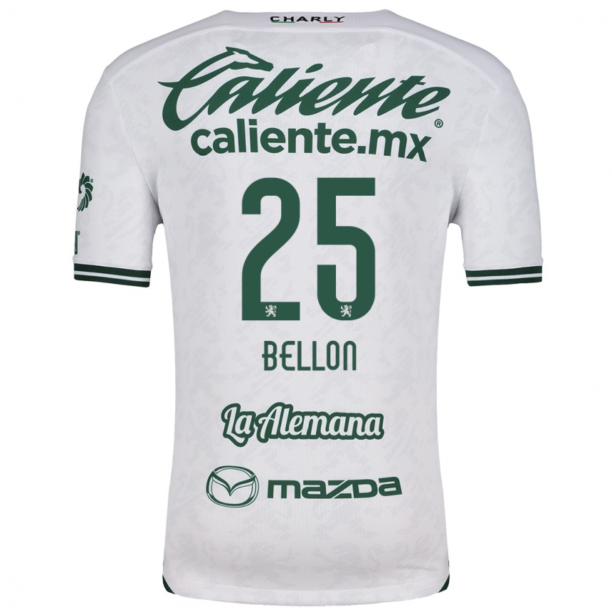 Kids Football Paul Bellón #25 White Green Away Jersey 2024/25 T-Shirt Canada