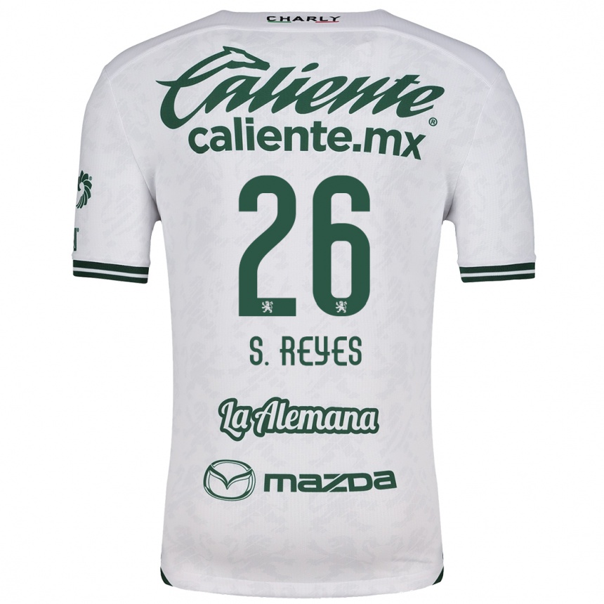 Kids Football Salvador Reyes #26 White Green Away Jersey 2024/25 T-Shirt Canada