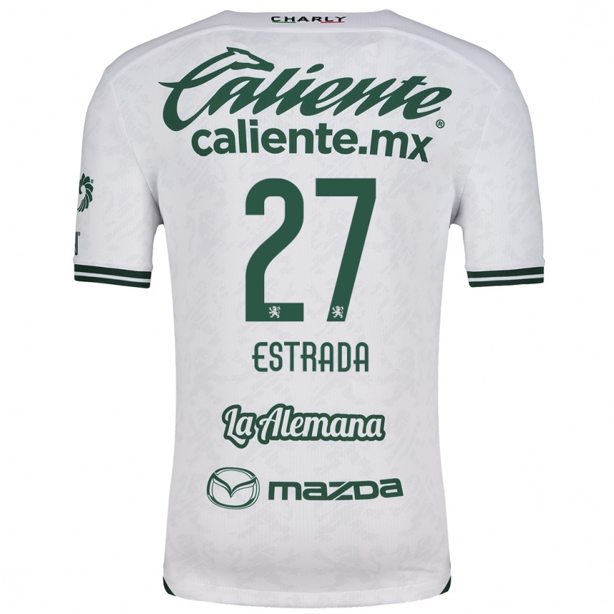 Kids Football Ángel Estrada #27 White Green Away Jersey 2024/25 T-Shirt Canada