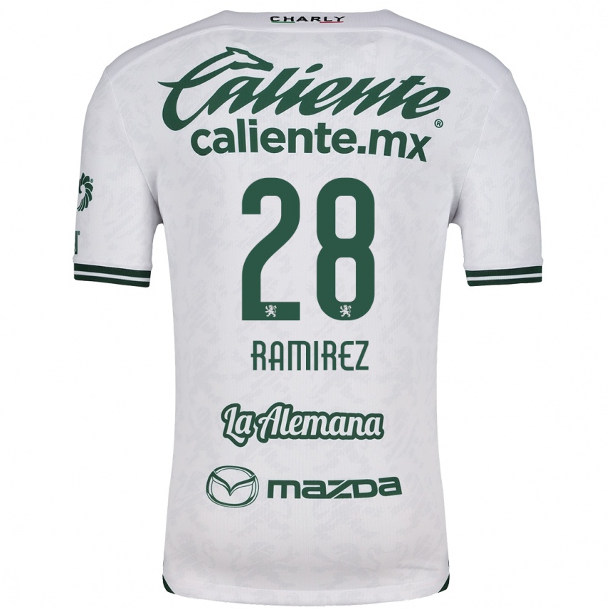 Kids Football David Ramírez #28 White Green Away Jersey 2024/25 T-Shirt Canada